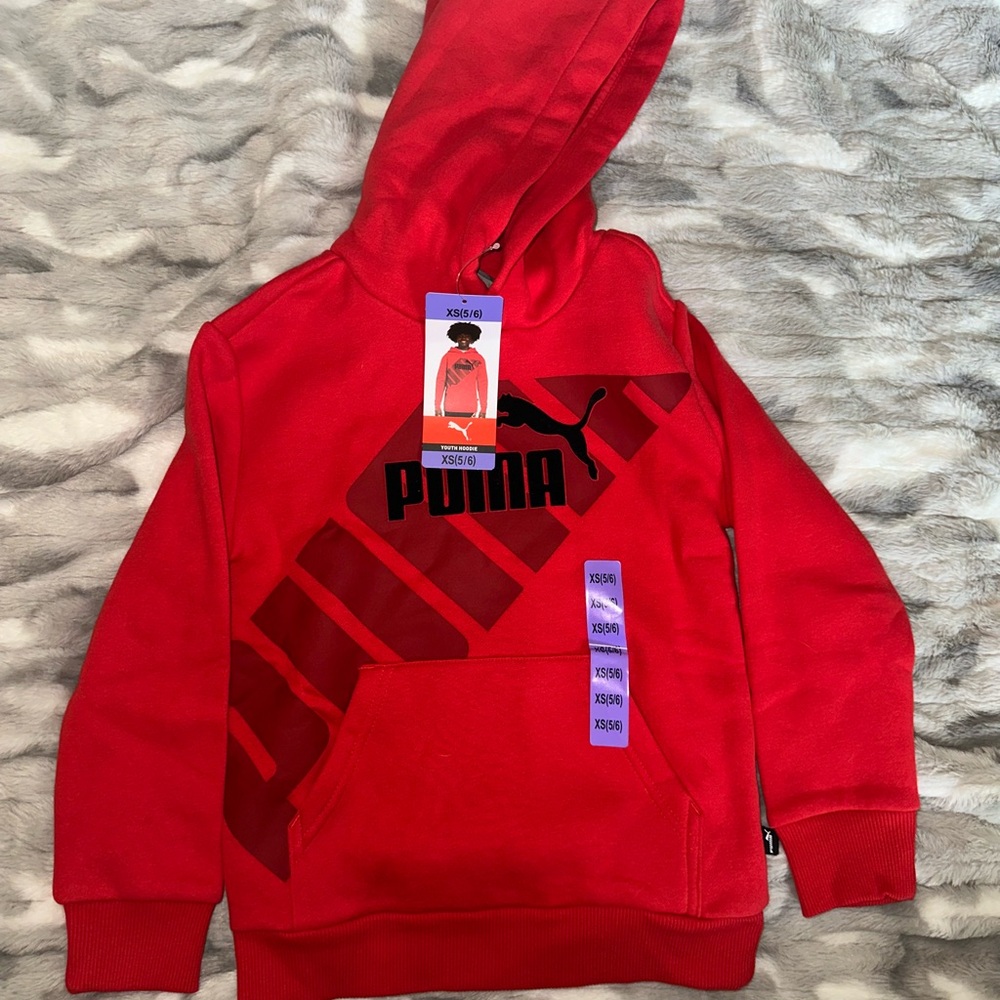 Puma Bold Red Sweatshirt with Velvet Logo